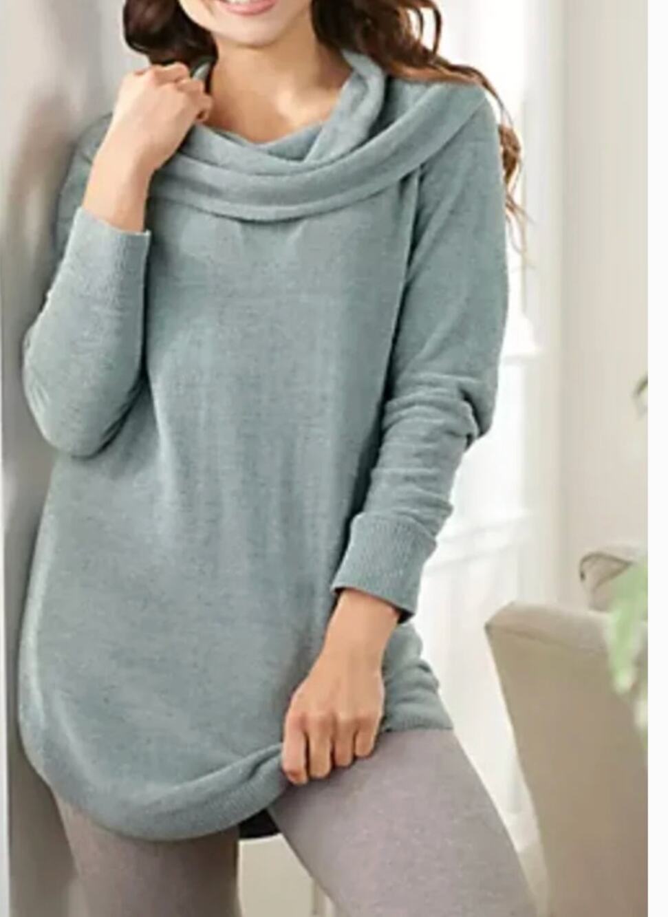 NWT BAREFOOT DREAMS JADE COZYCHIC ULTRA LITE COASTAL TUNIC SWEATER XL Green
